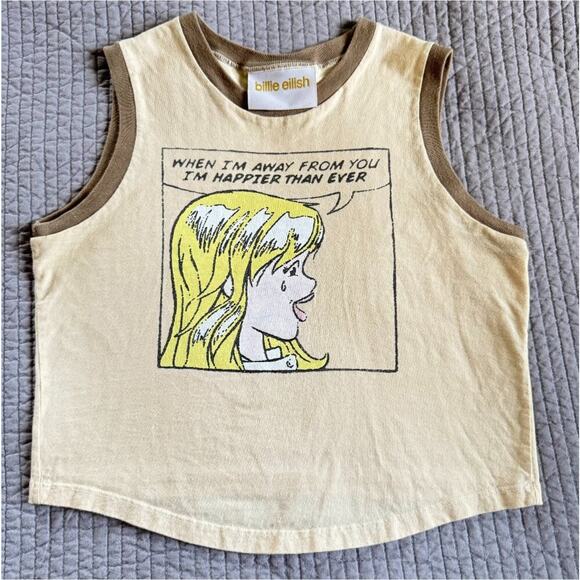 Billie Eilish Get Away From Me Ringer Tank Size Large ORGANIC Cotton MErCh - Picture 7 of 7